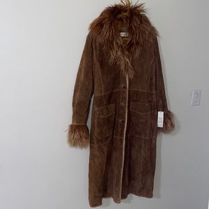 JONES NEW YORK SPORT GENUINE LEATHER SUEDE COAT